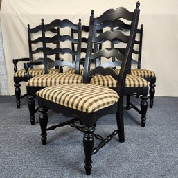 Six Dining Chairs Country Ladderback Style