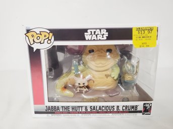 New Funko Pop Star Wars Return Of The Jedi Jabba The Hutt & Salacious E. Crumb Bobble Head