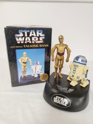 Vintage 1995 Star Wars C3PO & R2D2 Electronic Talking Bank In Original Box