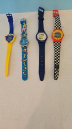 4 Vintage Kids Watches With Various Themes