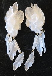 Fabulous Art Deco Style Frosted Crystal Earrings