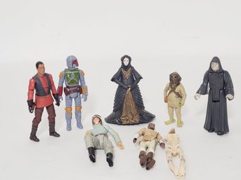 Eight Vintage STAR WARS Character Figurines,-Queen Padme, Jakku, Emperor Palpatine & More  (Lot B)