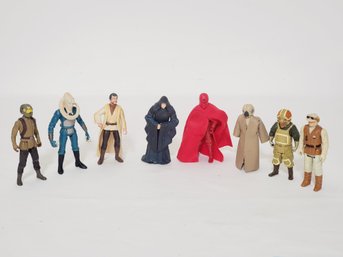 Eight Vintage STAR WARS Character Figurines - Darth Sidious, Owen Lars, 4-Iom & More (Lot C)