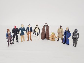 Ten Vintage STAR WARS Character Figurines-han Solo, Yoda, Senator Palpatine, Padme & More (Lot E)