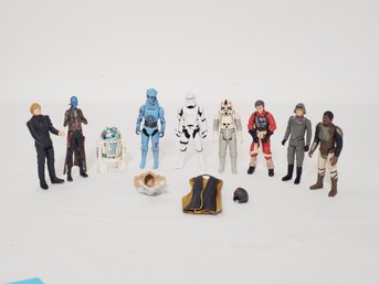 Nine Vintage STAR WARS Character Figurines & Accessories- PZ-4CO, Cad Bane, Luke Skywalker & More(Lot F)