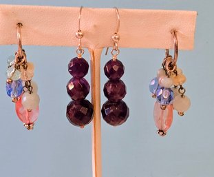 2 Lovely Pairs Of Beaded Drop Earrings