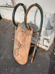 Antique 19th Century Childs Snow Sled With Bentwood Rails- NO SHIPPING