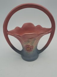 Antique Hull Pottery 'WILDFLOWER' Basket Form Vase- No. 501 7 1/2