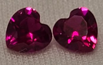 2 Beautiful 1 Ct Heart Shaped Tested Rubies