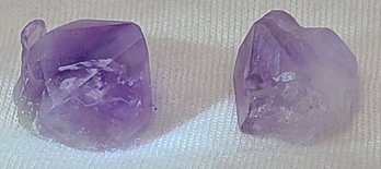 (2) - 10 Ct Of Natural Purple Amethyst Stones