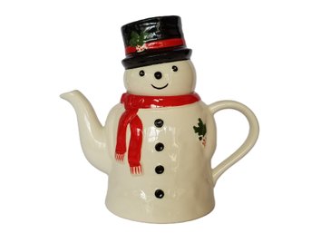 Vintage Kensington Potteries Christmas Snowman Teapot -  Made In England