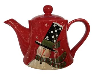 Vintage Park Designs Top Hat Hand Painted Christmas Snowman Teapot