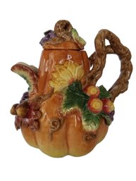 1990's Fitz & Floyd Classics Autumn Splendor Ceramic Teapot - Retired