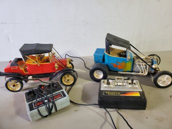 Two Vintage Hot Rod RC Remote Control Cars