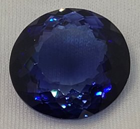 Gorgeous 35 Ct Round Tested Blue Sapphire- 20.04mm X 19.98mm X 10.06mm