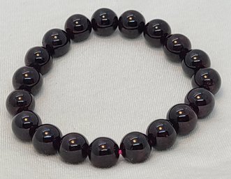 Beautiful 192 Ct Natural Blood Red Garnet Beaded Stretch Br