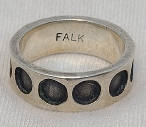 Sterling Silver Size 6 'FALK' Ring ~ 5.07 Grams