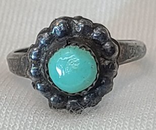 Anyique Sterling Silver Size 7 Native American Turquoise Ring ~ 1.68 Grams