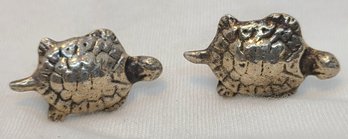 Precious Sterling Silver Turtle Earrings ~ 9.58 Grams