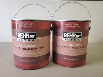 Two Gallons BEHR Ultra Interior Matte Stain Blocking Paint & Primer In One - Color After Blue