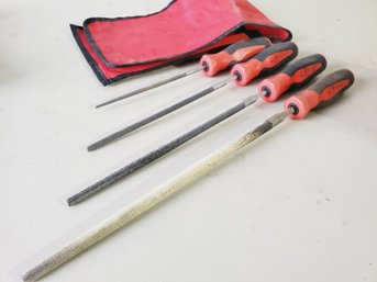 SNAP ON Tools USA Four Piece Red Soft Handle File Set