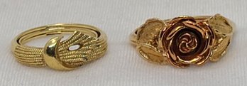 Two Vintage Avon Rings Size 7 And Size 10