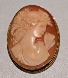 Beautiful Victorian Cameo Set In 14kt Gold - Tested By Jeweler