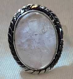 Very Special Silver Plated Rose Quartz Ring Size 6