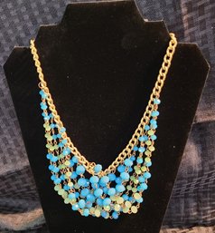 Beautiful Extraordinary Beaded Necklace On A Adjustable Necklace