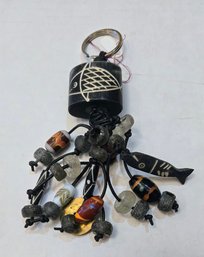 African Inspired Beaded Keychain