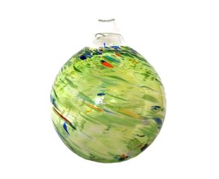 Large Vintage Hand-Blown Artisian Glass Ball - Signed Uno Alla Volta