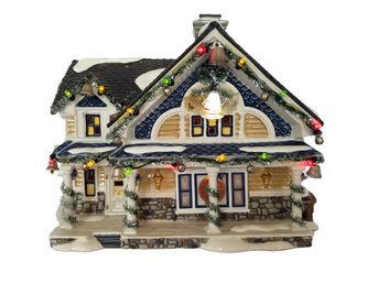 2005 Department 56 The Jingle Bells House Snow Village House Lighted With Music & Box - Retired