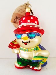 Christopher Radko European Glass Christmas Ornament 'beach Bum' - With Box   (lot 10)