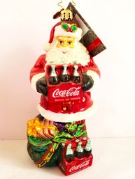 Christopher Radko European Glass 8' Coca-cola Santa Clause Ornament - With Box (lot 13)