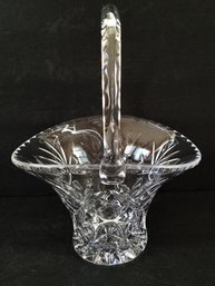 Vintage Lead Crystal Basket With Handle