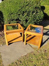 Solid Oak Matching End Tables....