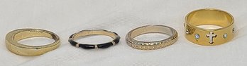 Four Gold-plated Rings All Size 8 Unmarked