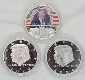 Lot Of Three Commemorative Donald Trump Coins