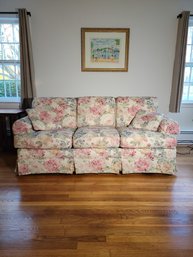 Floral Upholstered Sofa ( Couch ). Made In The USA By Sherrill Furniture Co. Of N.C.