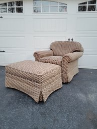 Henredon Accent Chair With Matching Ottoman