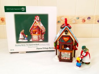 Department 56 Alpine Village Series Christmas Market ' The Gingerbread Booth' Figurine  - Original Box