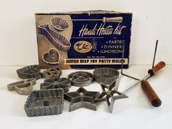 Vintage Handi Hostess Set & Two Timbale Irons With Molds