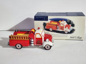 Department 56 Original Snow Village Ceramic Village Fire Truck In Box (Lot NN)