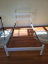 White Twin Bed Frame . Headboard / Slats /Side Rails  Footboard. #1 Of 2 Identical