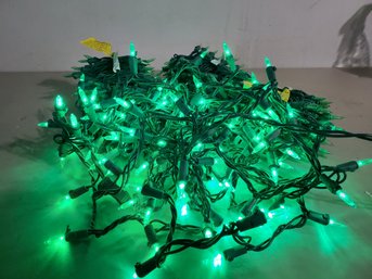 Four Long Strand Green Holiday Christmas Lights - All Working