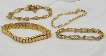 A Lot Of Four Beautiful Gold Tone Bracelets