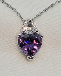 I'm Absolutely Exquisite Silver Plated CZ 18' Necklace