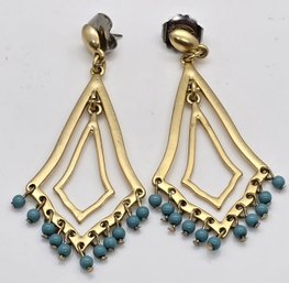 Vintage Dangle Earrings In Goldtone