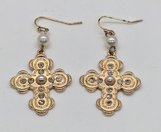 Stunning Vintage Cross Earrings