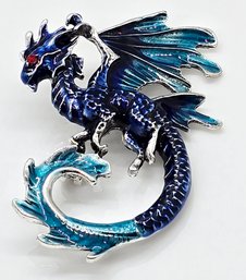 Awesome Blue Dragon Brooch